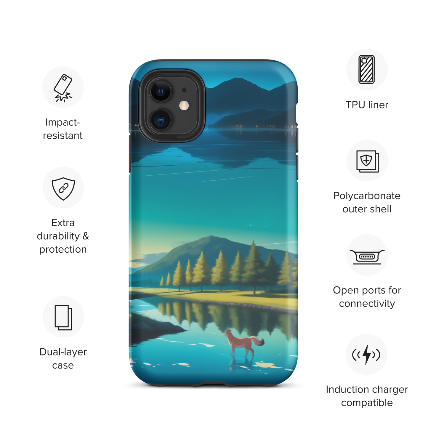 Coque iPhone® Mondes Miroirs - Double Couche Rigide - SoulCase