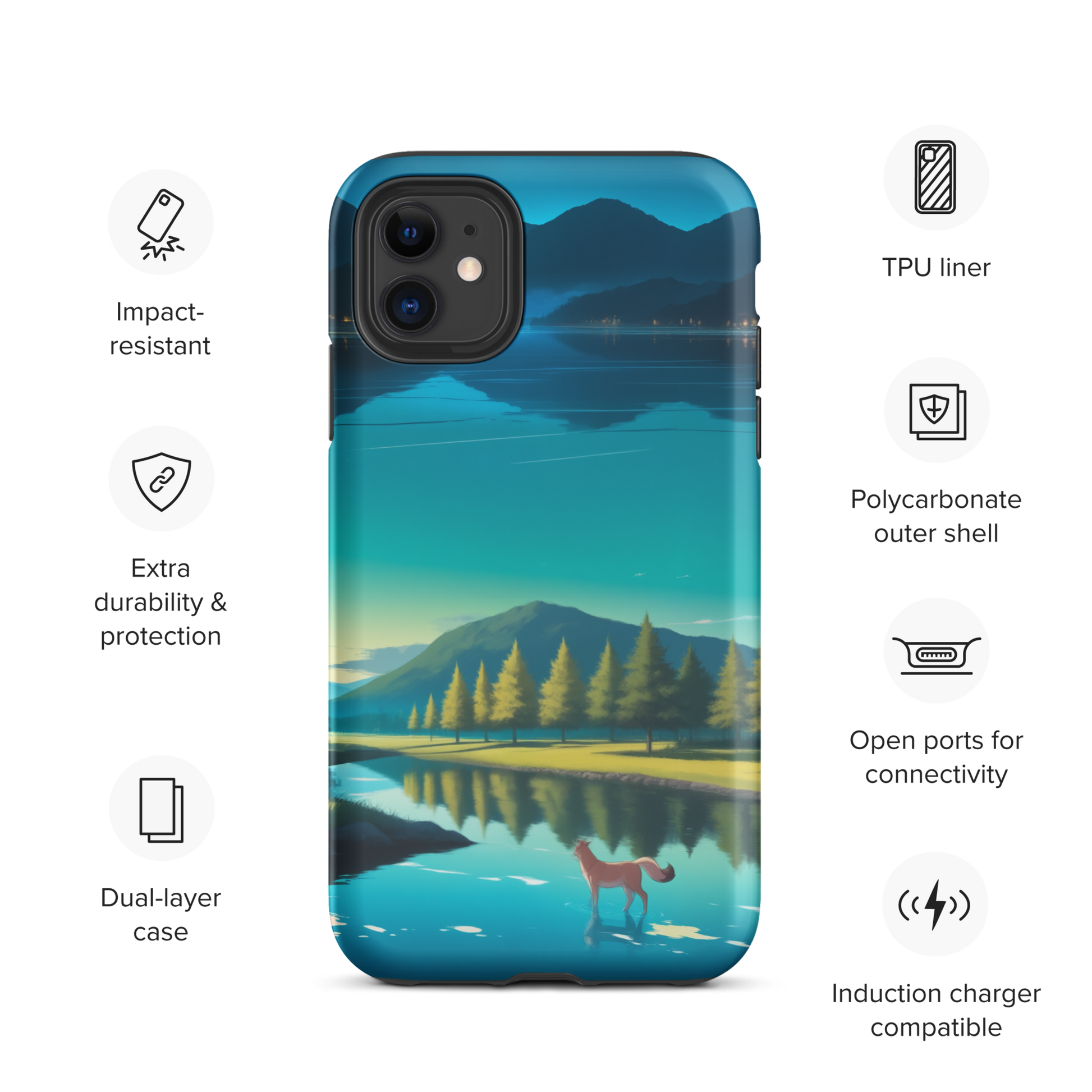 Coque iPhone® Mondes Miroirs - Double Couche Rigide - SoulCase