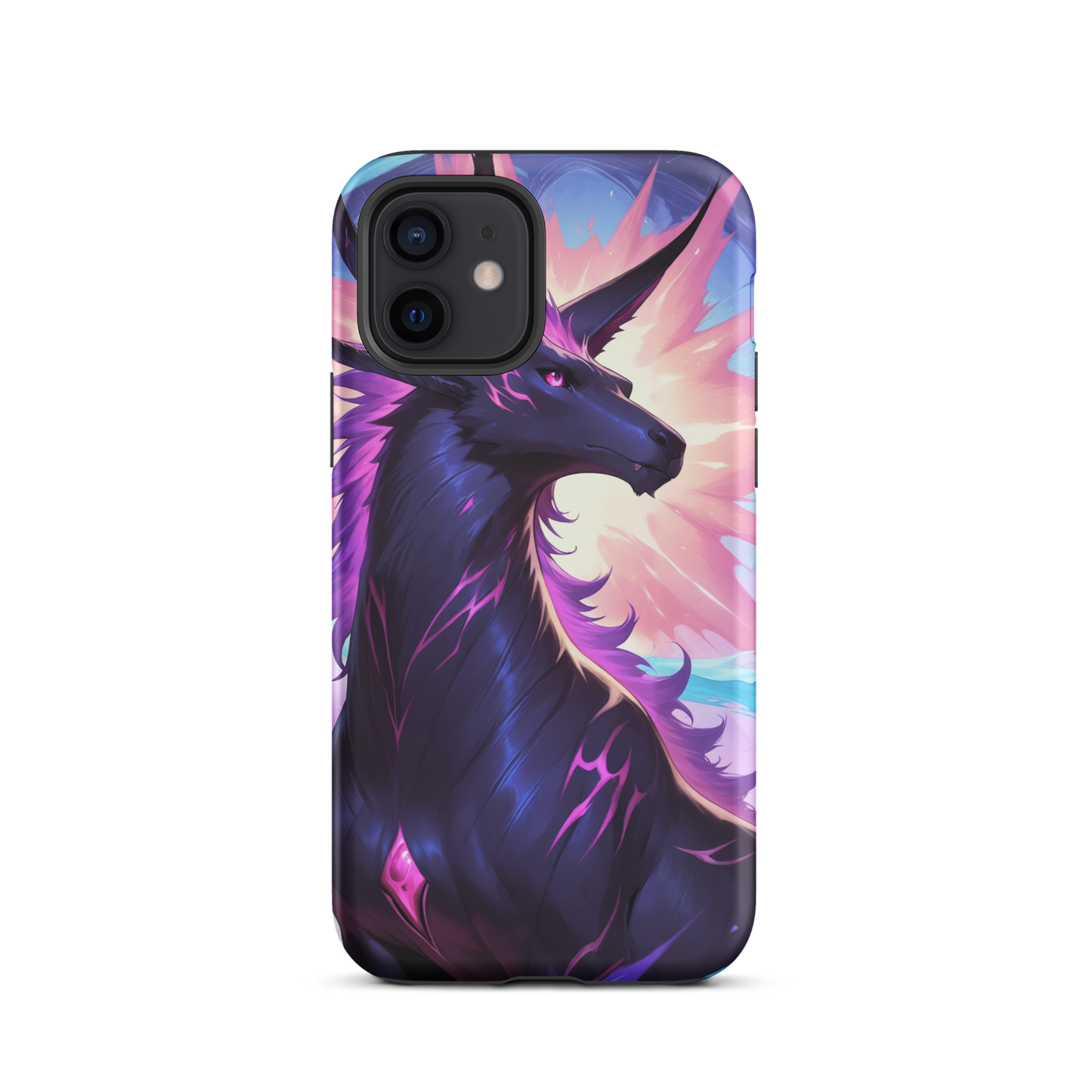 Coque iPhone® cheval ténébreux - iPhone 12 - Double Couche Rigide - SoulCase