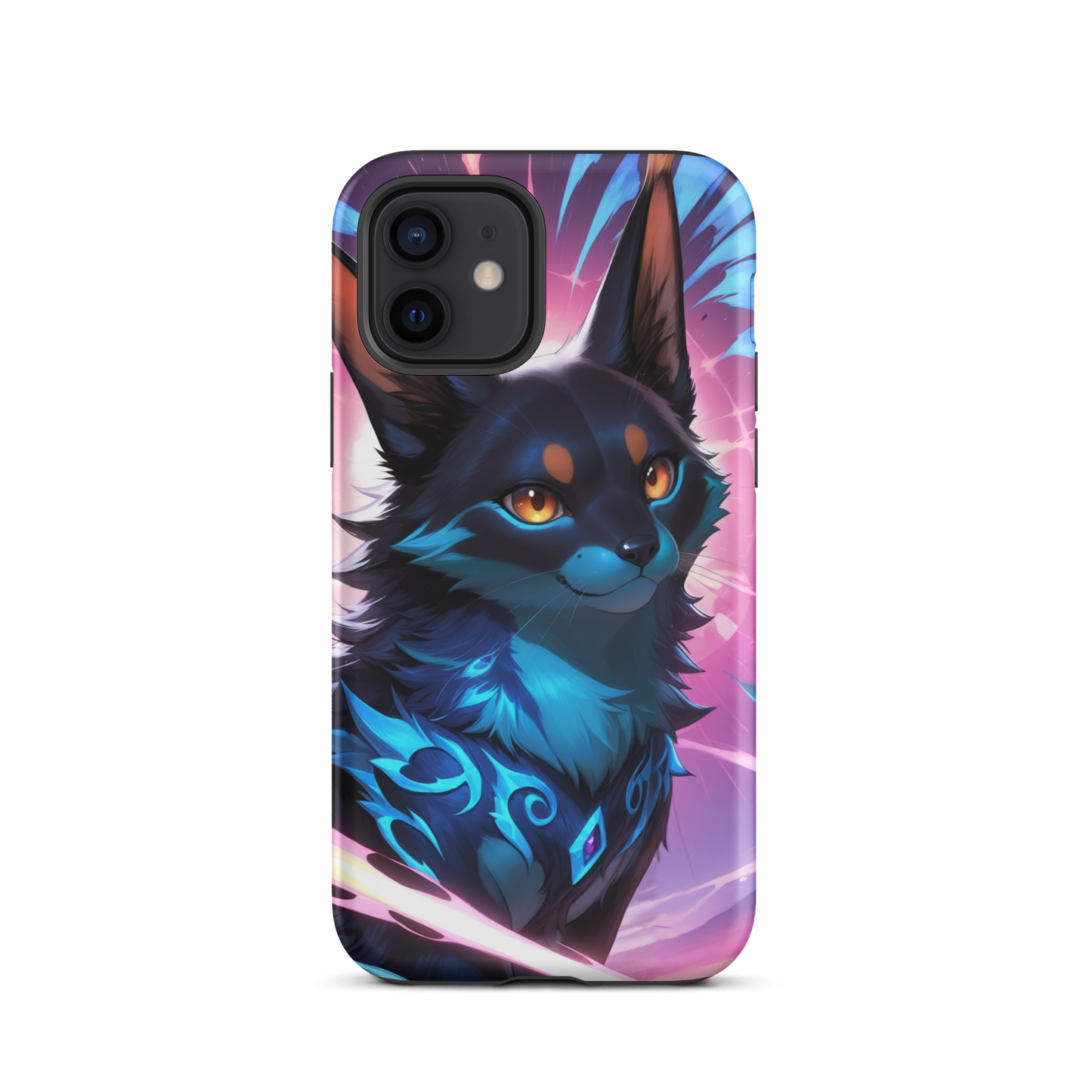 Coque iPhone® chat ténébreux - iPhone 12 - Double Couche Rigide - SoulCase