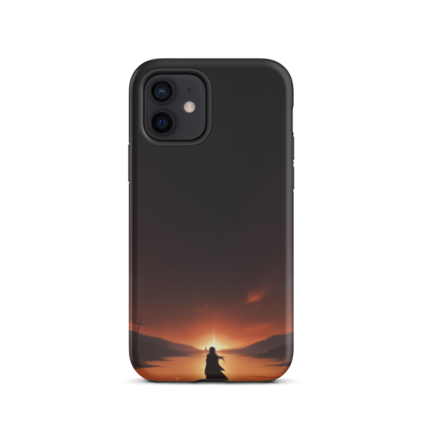 Coque iPhone® couché de soleil sur les enfers - iPhone 12 - Double Couche Rigide - SoulCase