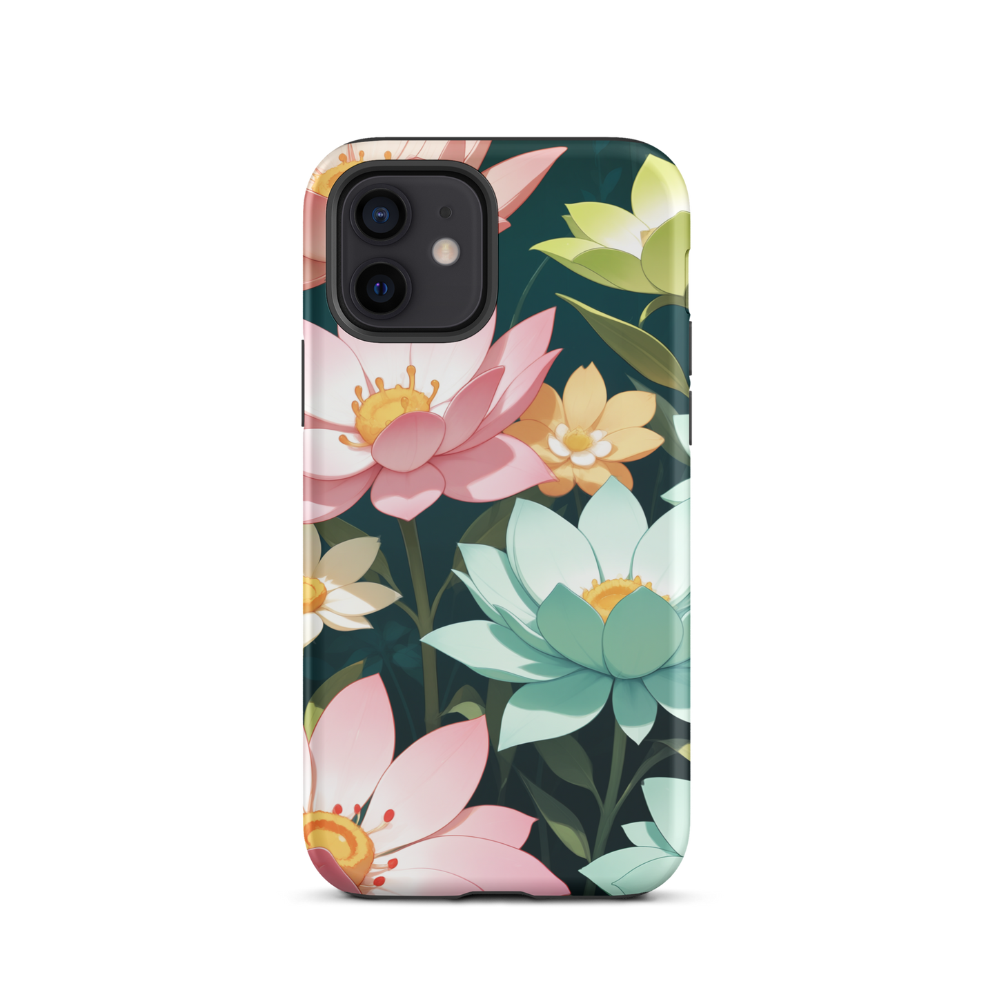 Coque iPhone® Jardin Fleuri - iPhone 12 - Double Couche Rigide - SoulCase
