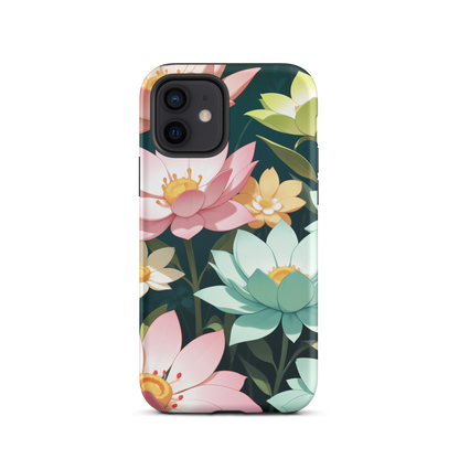 Coque iPhone® Jardin Fleuri - iPhone 12 - Double Couche Rigide - SoulCase