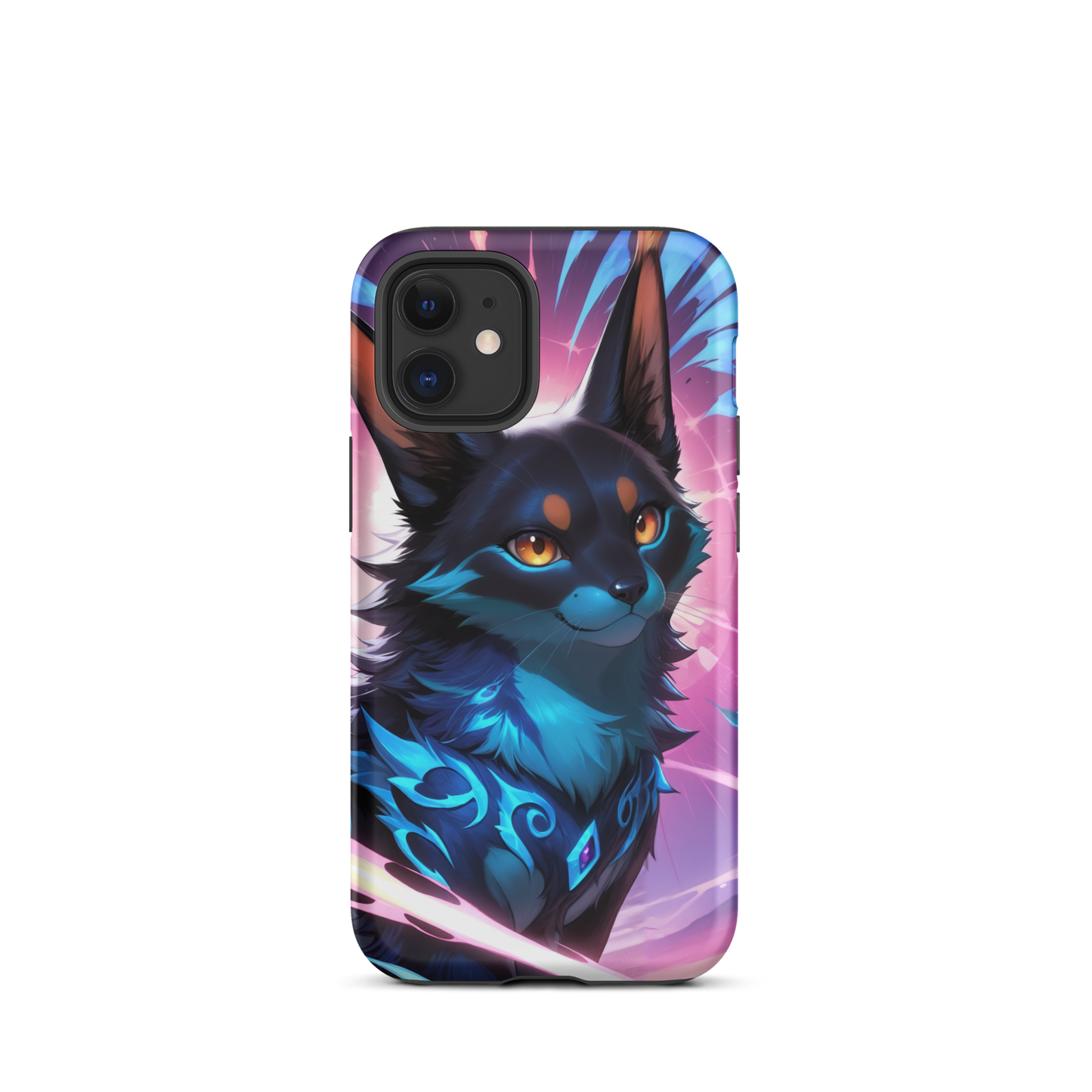 Coque iPhone® chat ténébreux - iPhone 12 mini - Double Couche Rigide - SoulCase