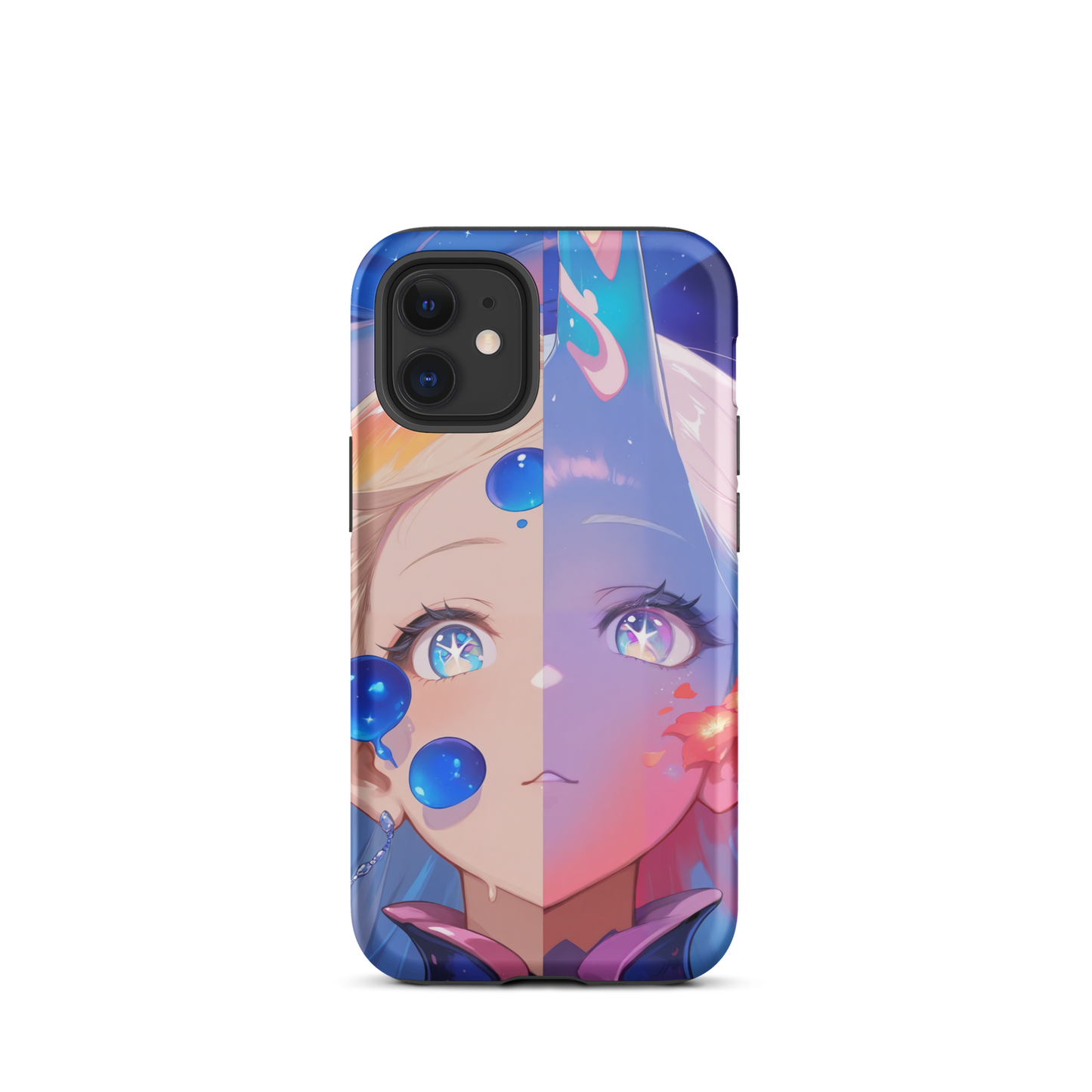 Coque iPhone® fille aqua - iPhone 12 mini - Double Couche Rigide - SoulCase