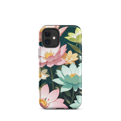 Coque iPhone® Jardin Fleuri - iPhone 12 mini - Double Couche Rigide - SoulCase