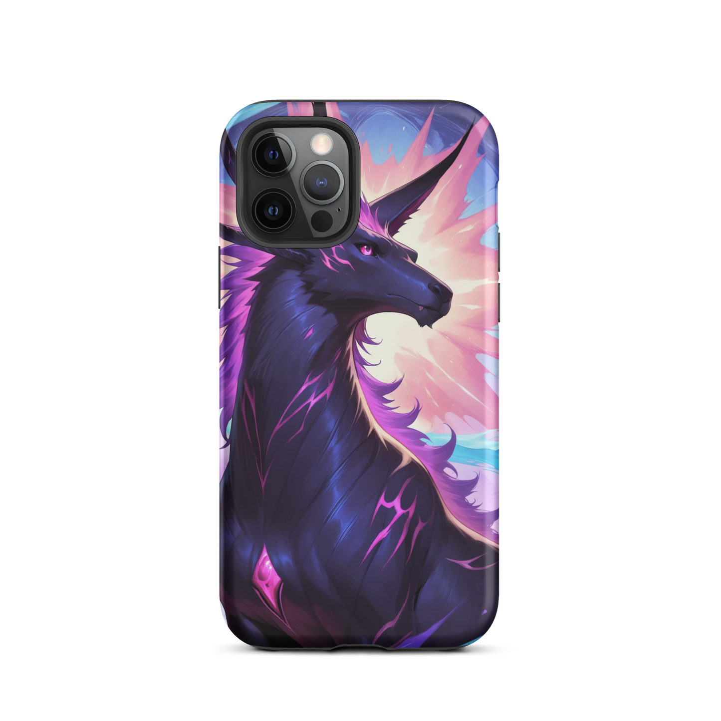 Coque iPhone® cheval ténébreux - iPhone 12 Pro - Double Couche Rigide - SoulCase