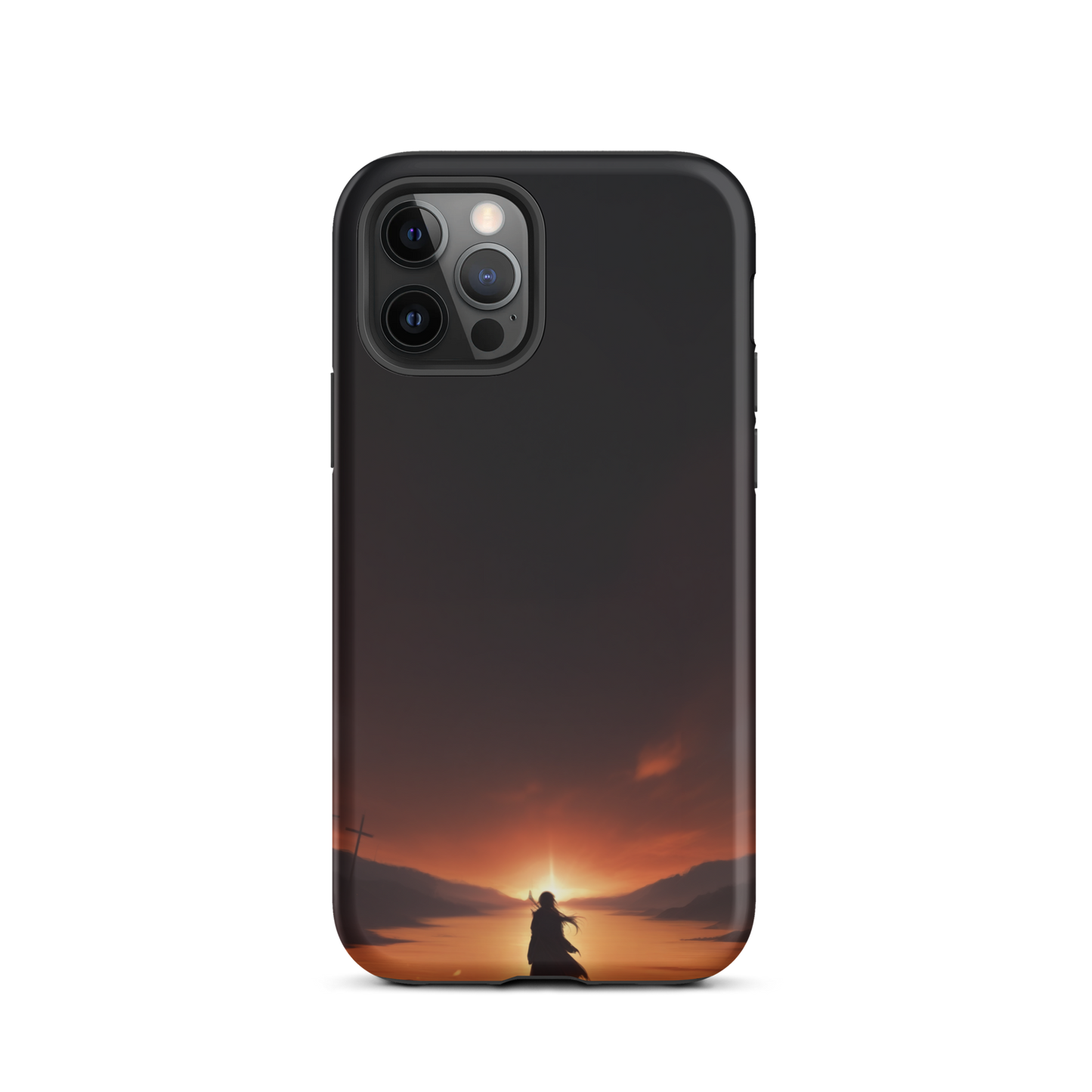 Coque iPhone® couché de soleil sur les enfers - iPhone 12 Pro - Double Couche Rigide - SoulCase