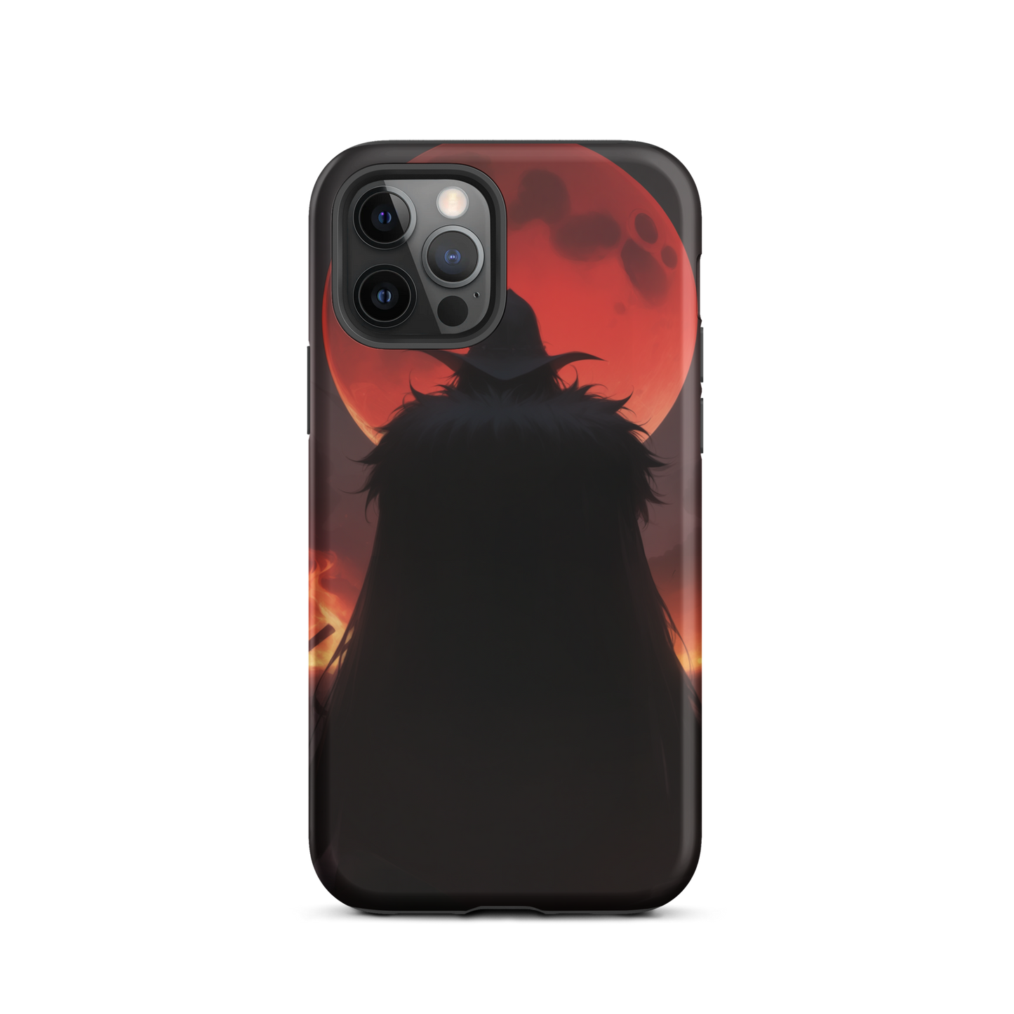 Coque iPhone® ombre de la lune rouge - iPhone 12 Pro - Double Couche Rigide - SoulCase