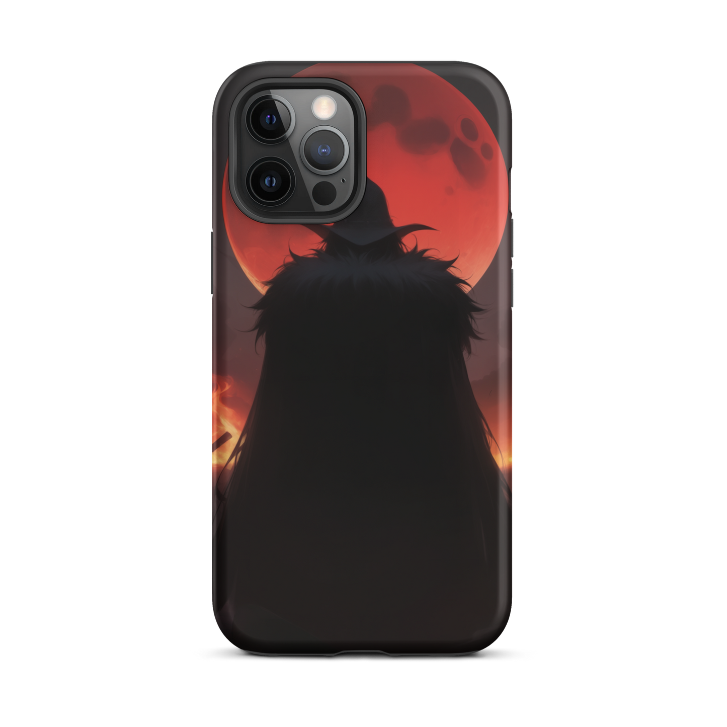 Coque iPhone® ombre de la lune rouge - iPhone 12 Pro Max - Double Couche Rigide - SoulCase
