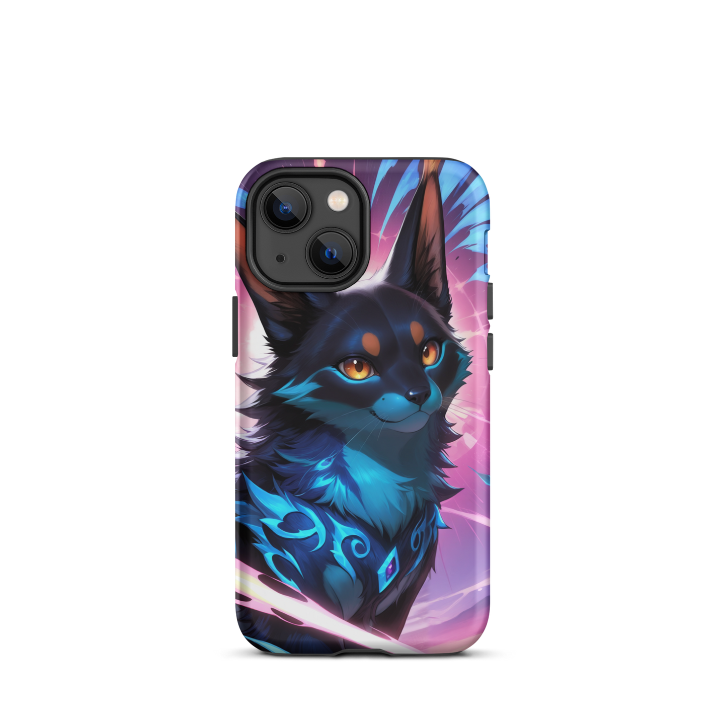 Coque iPhone® chat ténébreux - iPhone 13 mini - Double Couche Rigide - SoulCase