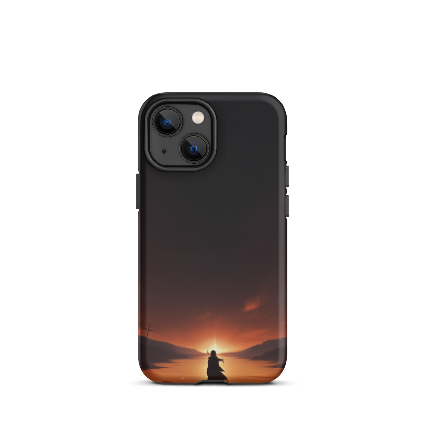 Coque iPhone® couché de soleil sur les enfers - iPhone 13 mini - Double Couche Rigide - SoulCase