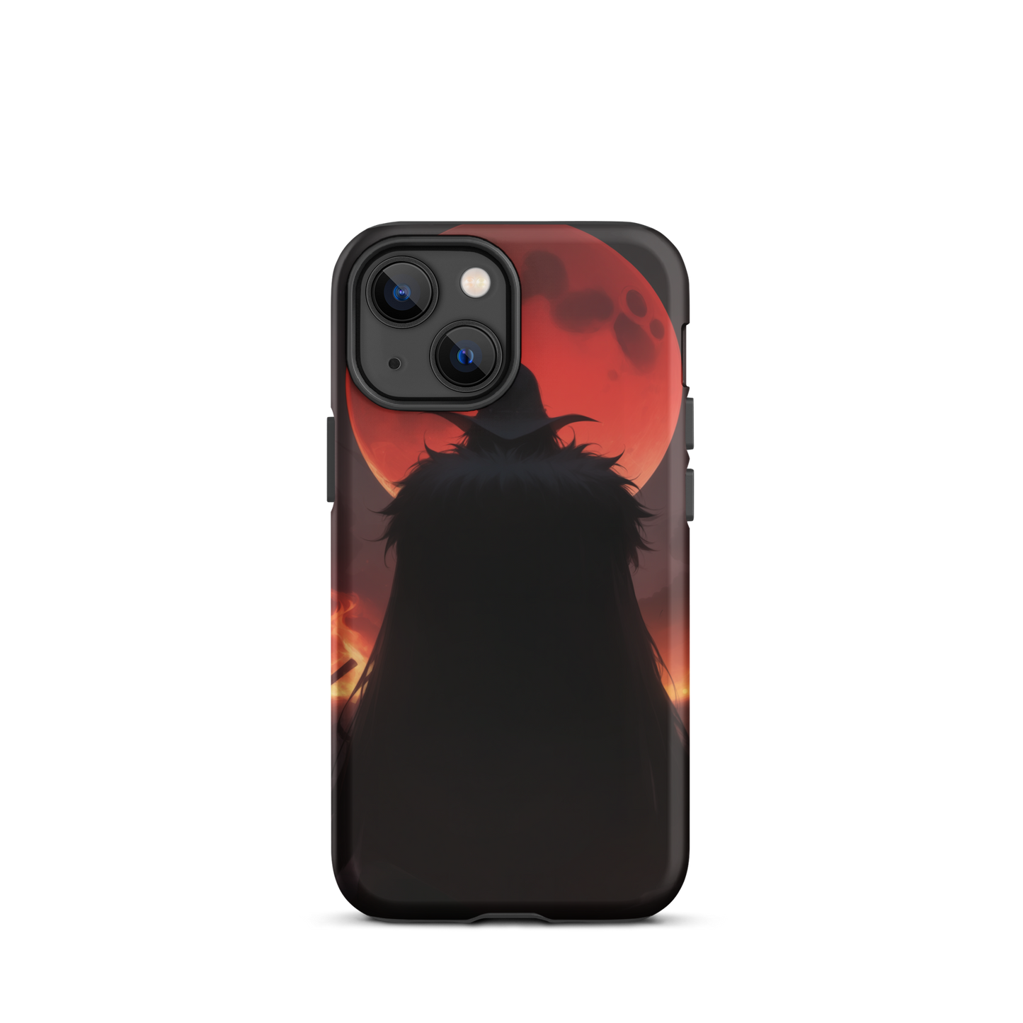 Coque iPhone® ombre de la lune rouge - iPhone 13 mini - Double Couche Rigide - SoulCase