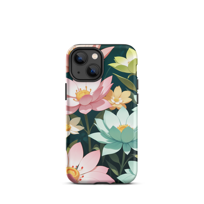 Coque iPhone® Jardin Fleuri - iPhone 13 mini - Double Couche Rigide - SoulCase