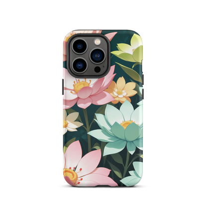 Coque iPhone® Jardin Fleuri - iPhone 13 Pro - Double Couche Rigide - SoulCase