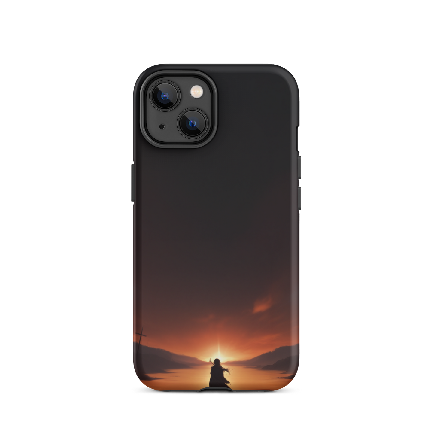 Coque iPhone® couché de soleil sur les enfers - iPhone 14 - Double Couche Rigide - SoulCase
