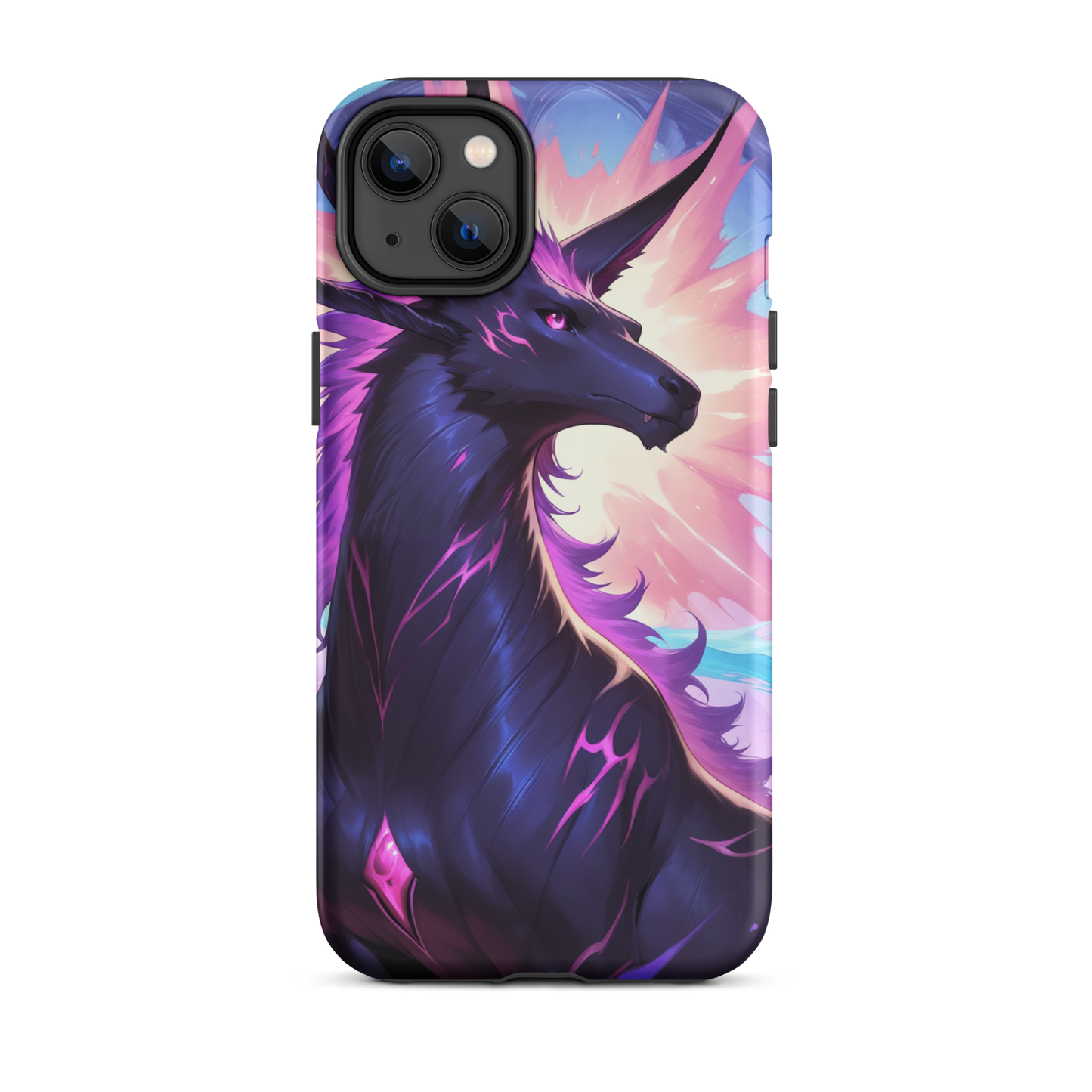 Coque iPhone® cheval ténébreux - iPhone 14 Plus - Double Couche Rigide - SoulCase
