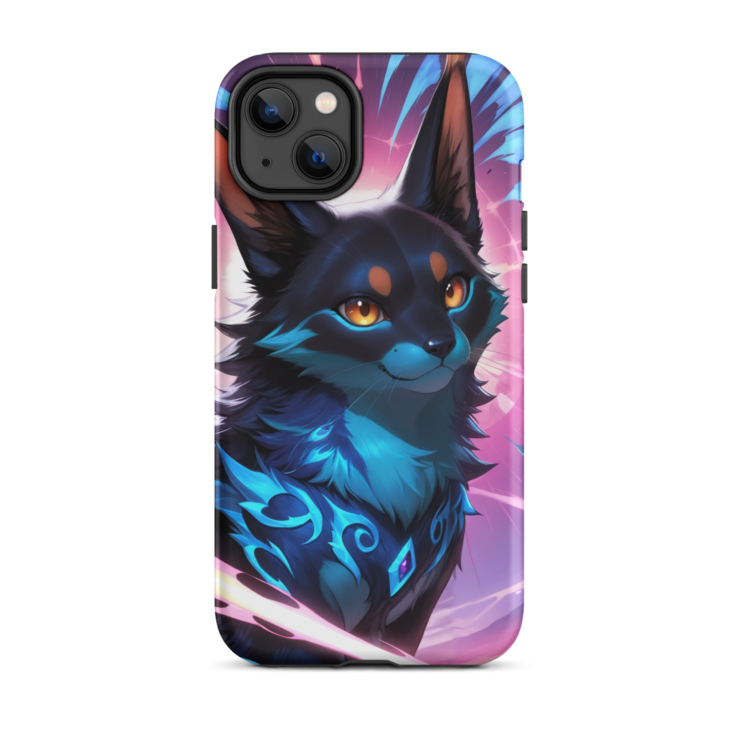 Coque iPhone® chat ténébreux - iPhone 14 Plus - Double Couche Rigide - SoulCase