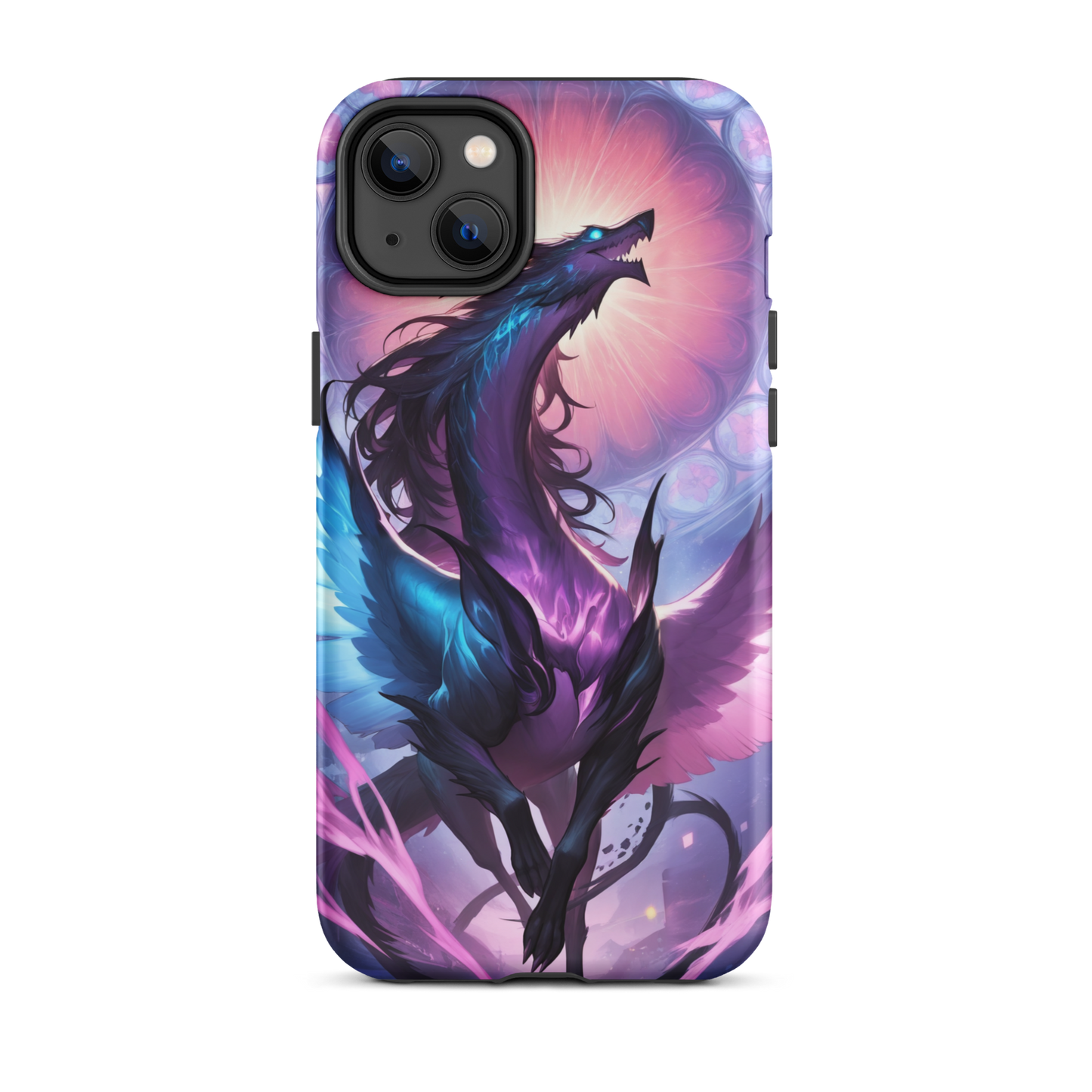 Coque iPhone® dragon ténébreux - iPhone 14 Plus - Double Couche Rigide - SoulCase