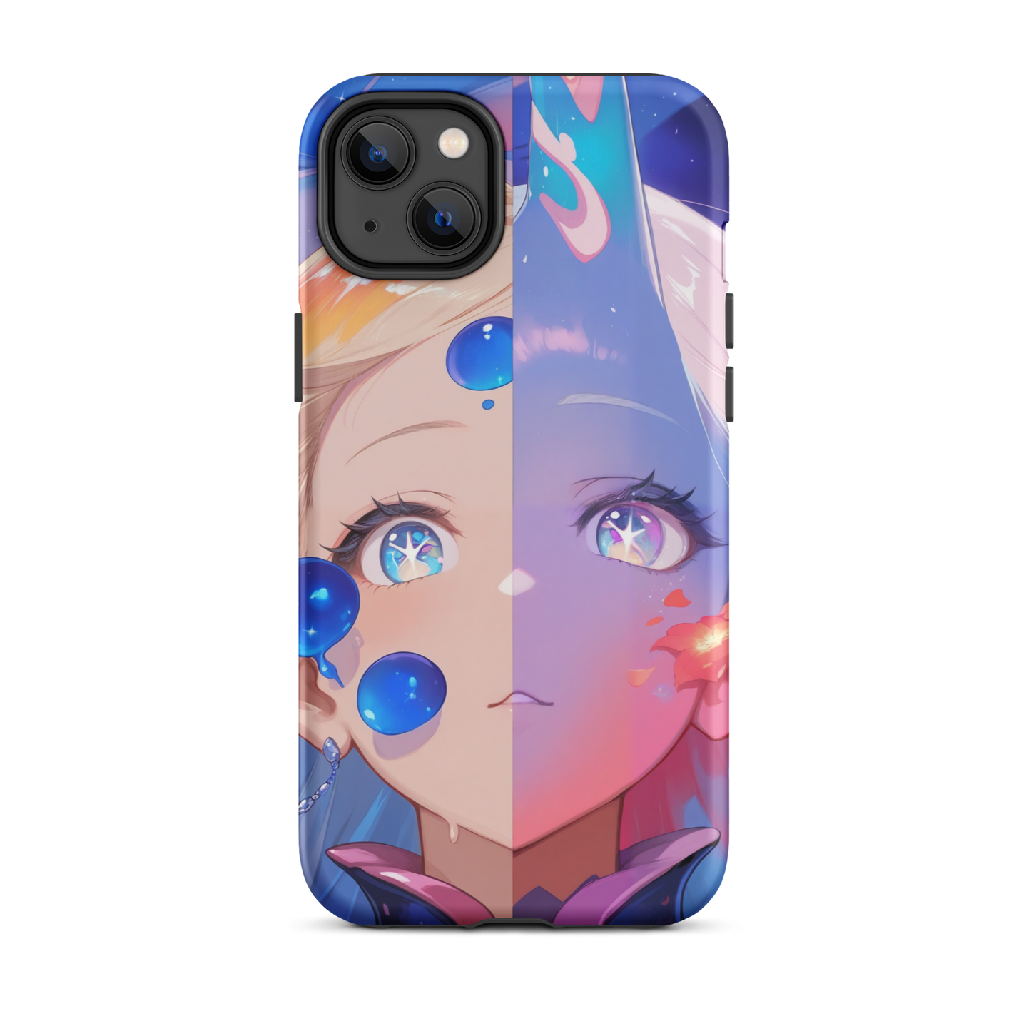 Coque iPhone® fille aqua - iPhone 14 Plus - Double Couche Rigide - SoulCase