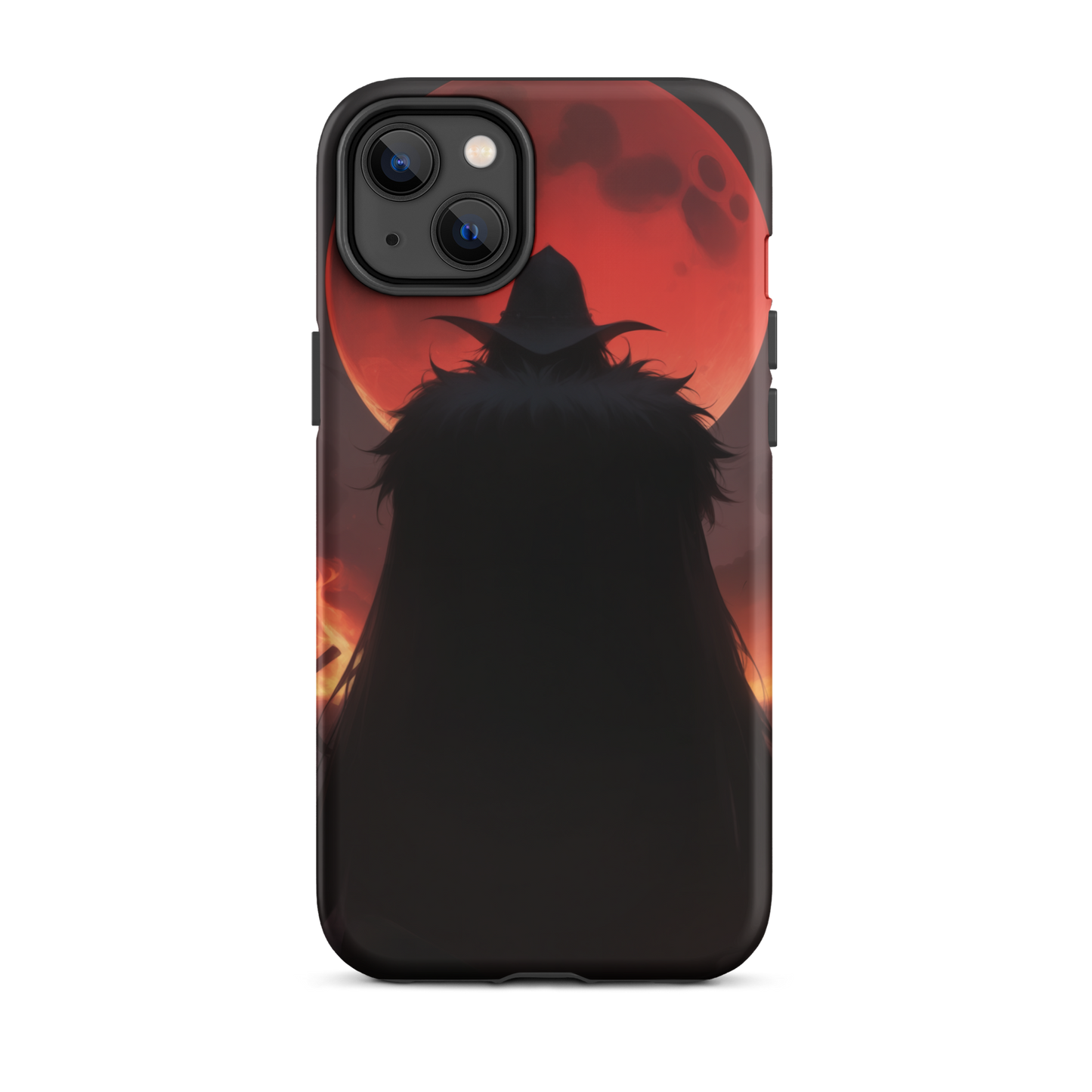 Coque iPhone® ombre de la lune rouge - iPhone 14 Plus - Double Couche Rigide - SoulCase