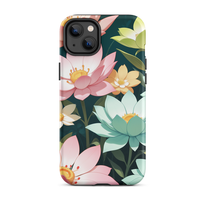 Coque iPhone® Jardin Fleuri - iPhone 14 Plus - Double Couche Rigide - SoulCase