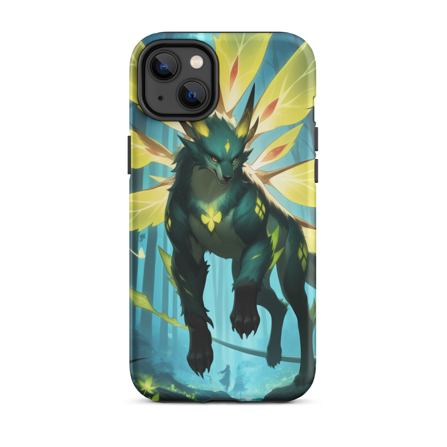 Coque iPhone® Jaguar Papillonnant - iPhone 14 Plus - Double Couche Rigide - SoulCase
