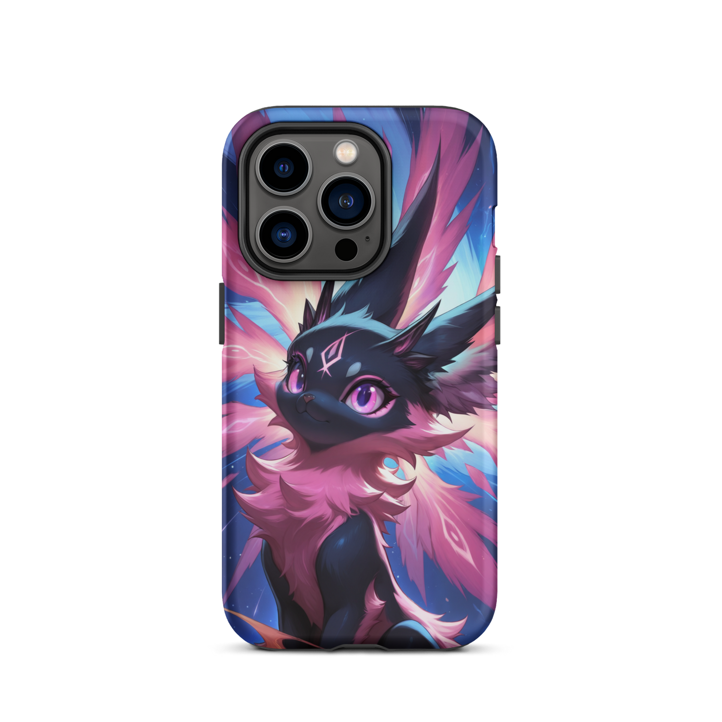 Coque iPhone® chat duveteux - iPhone 14 Pro - Double Couche Rigide - SoulCase