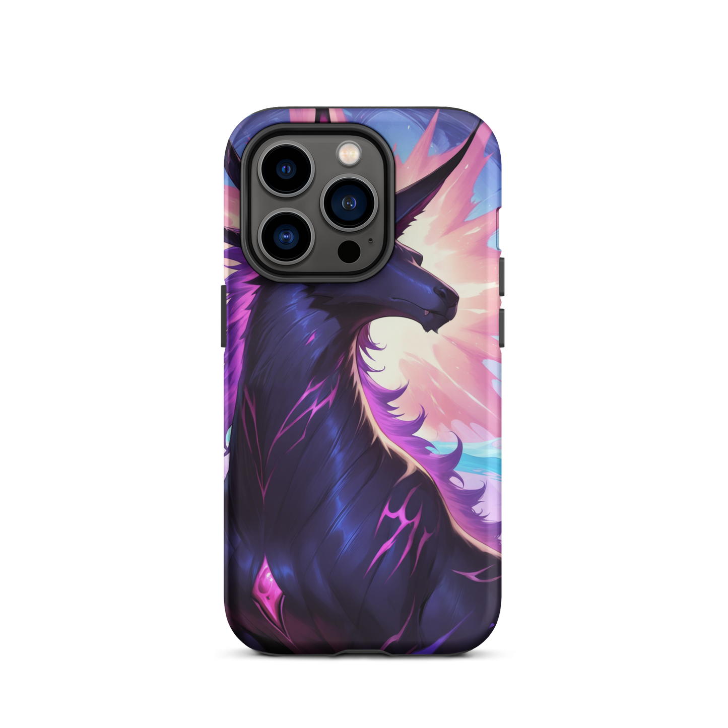 Coque iPhone® cheval ténébreux - iPhone 14 Pro - Double Couche Rigide - SoulCase