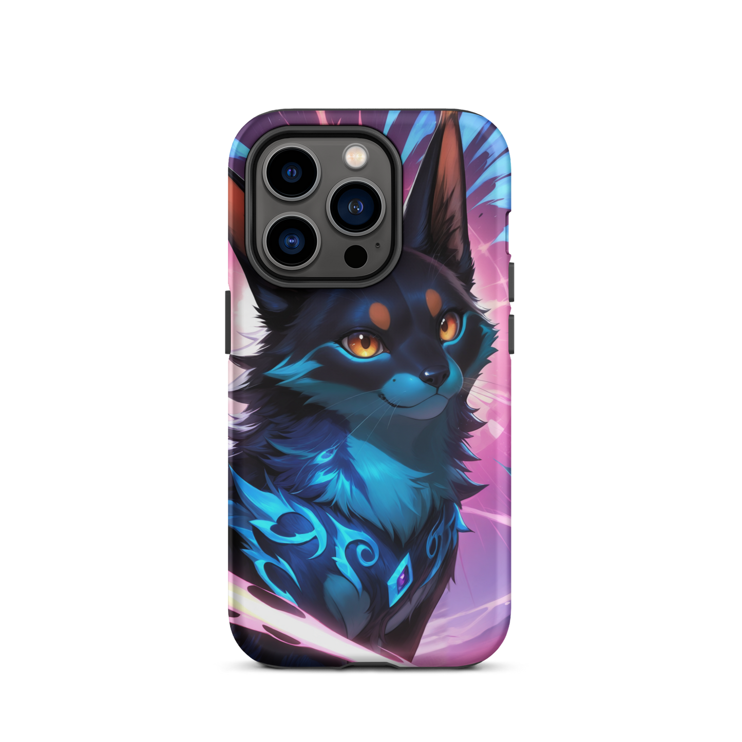 Coque iPhone® chat ténébreux - iPhone 14 Pro - Double Couche Rigide - SoulCase