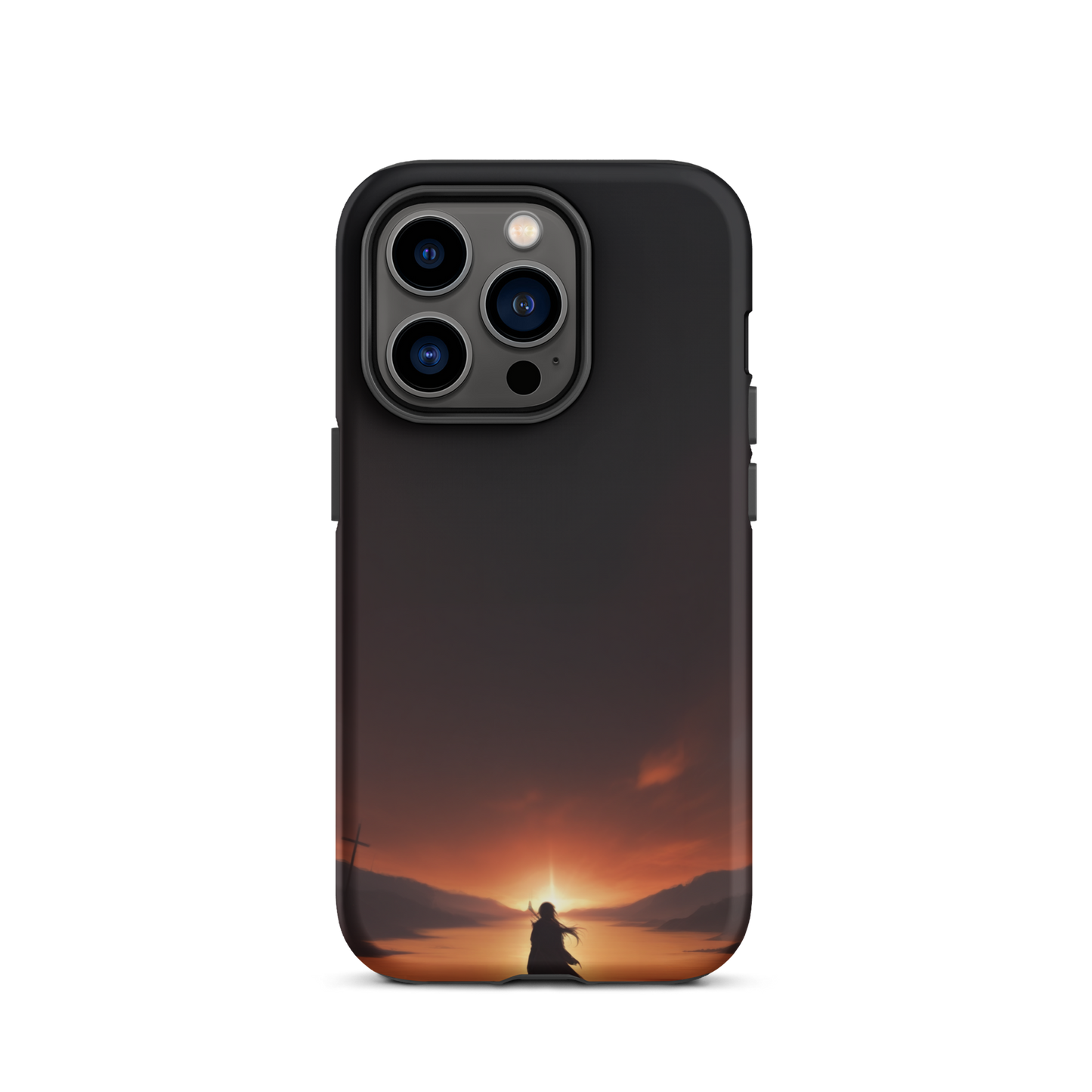 Coque iPhone® couché de soleil sur les enfers - iPhone 14 Pro - Double Couche Rigide - SoulCase