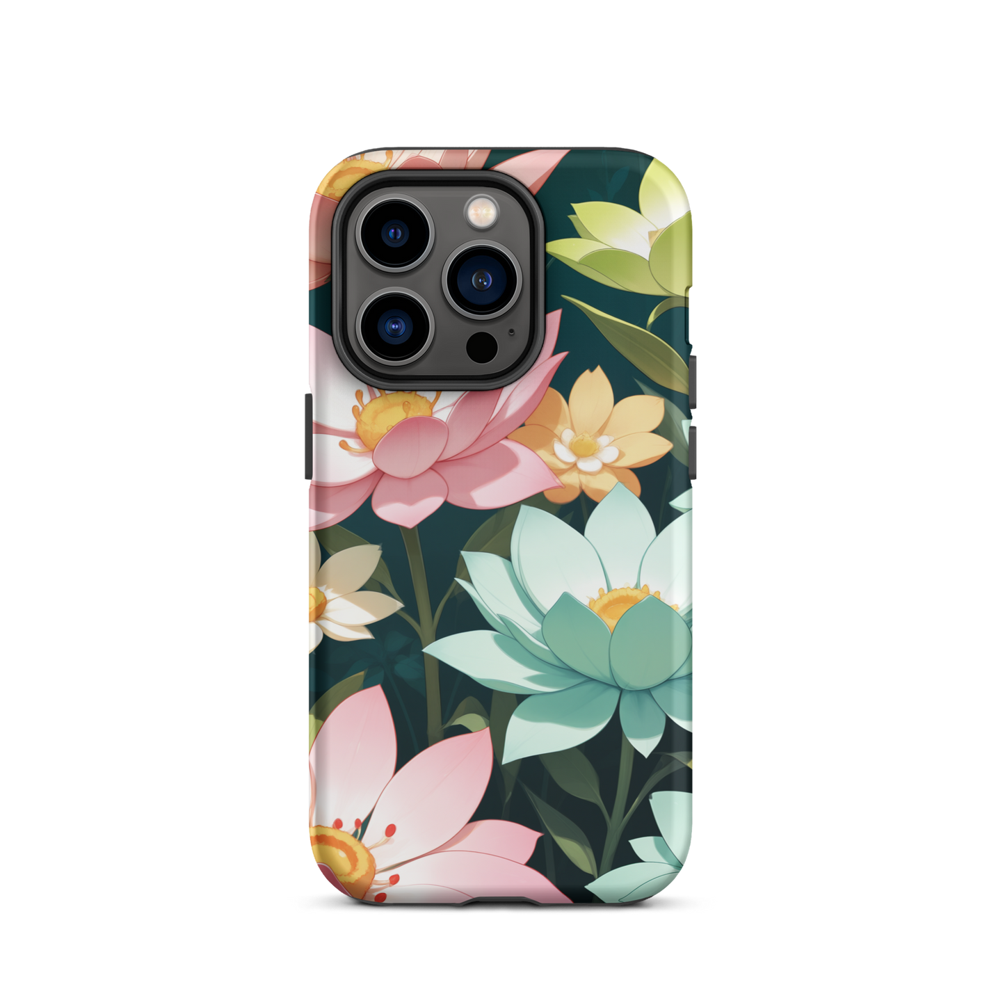 Coque iPhone® Jardin Fleuri - iPhone 14 Pro - Double Couche Rigide - SoulCase
