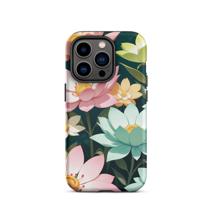 Coque iPhone® Jardin Fleuri - iPhone 14 Pro - Double Couche Rigide - SoulCase