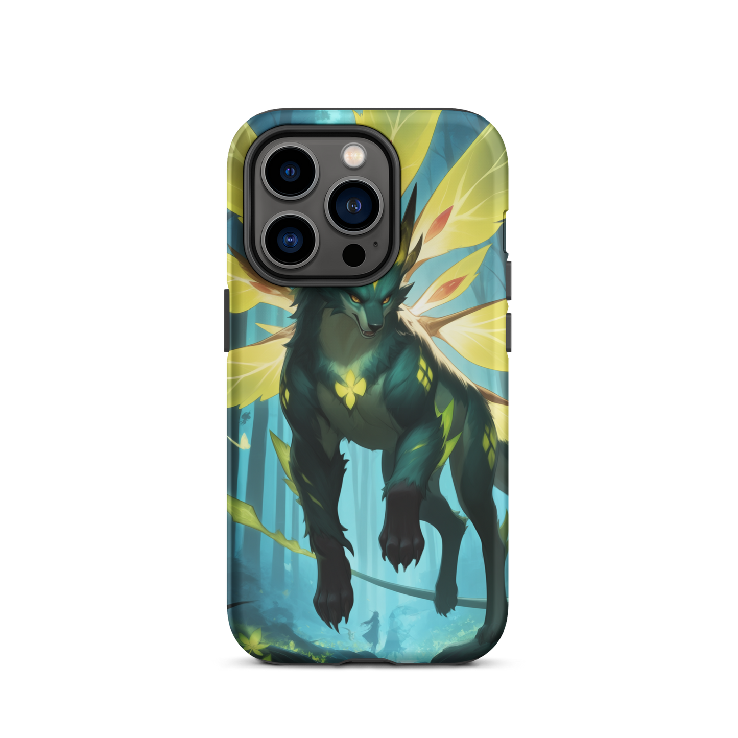 Coque iPhone® Jaguar Papillonnant - iPhone 14 Pro - Double Couche Rigide - SoulCase