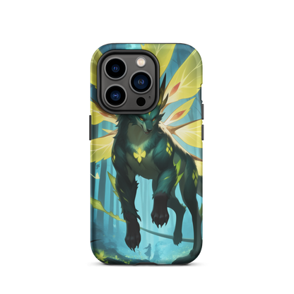 Coque iPhone® Jaguar Papillonnant - iPhone 14 Pro - Double Couche Rigide - SoulCase
