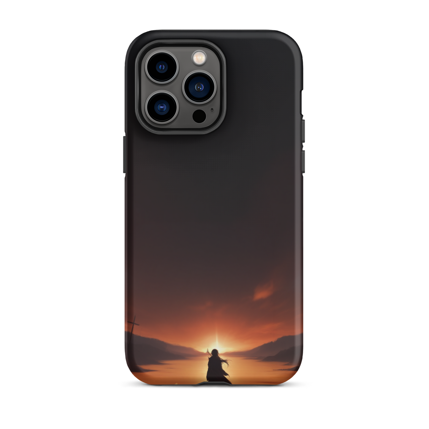 Coque iPhone® couché de soleil sur les enfers - iPhone 14 Pro Max - Double Couche Rigide - SoulCase