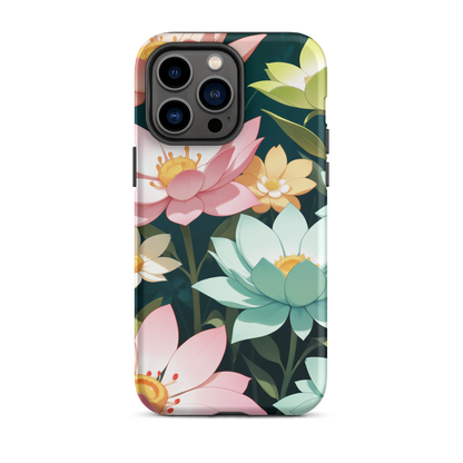Coque iPhone® Jardin Fleuri - iPhone 14 Pro Max - Double Couche Rigide - SoulCase