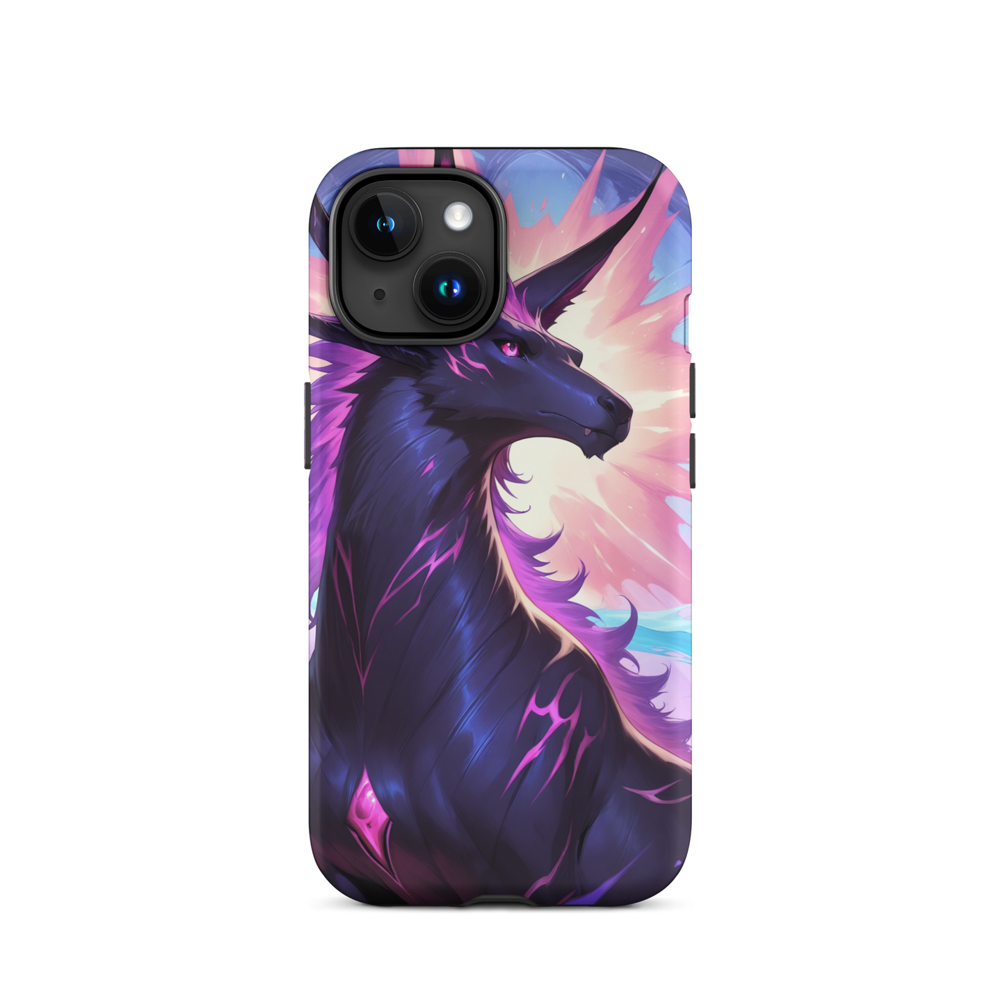 Coque iPhone® cheval ténébreux - iPhone 15 - Double Couche Rigide - SoulCase