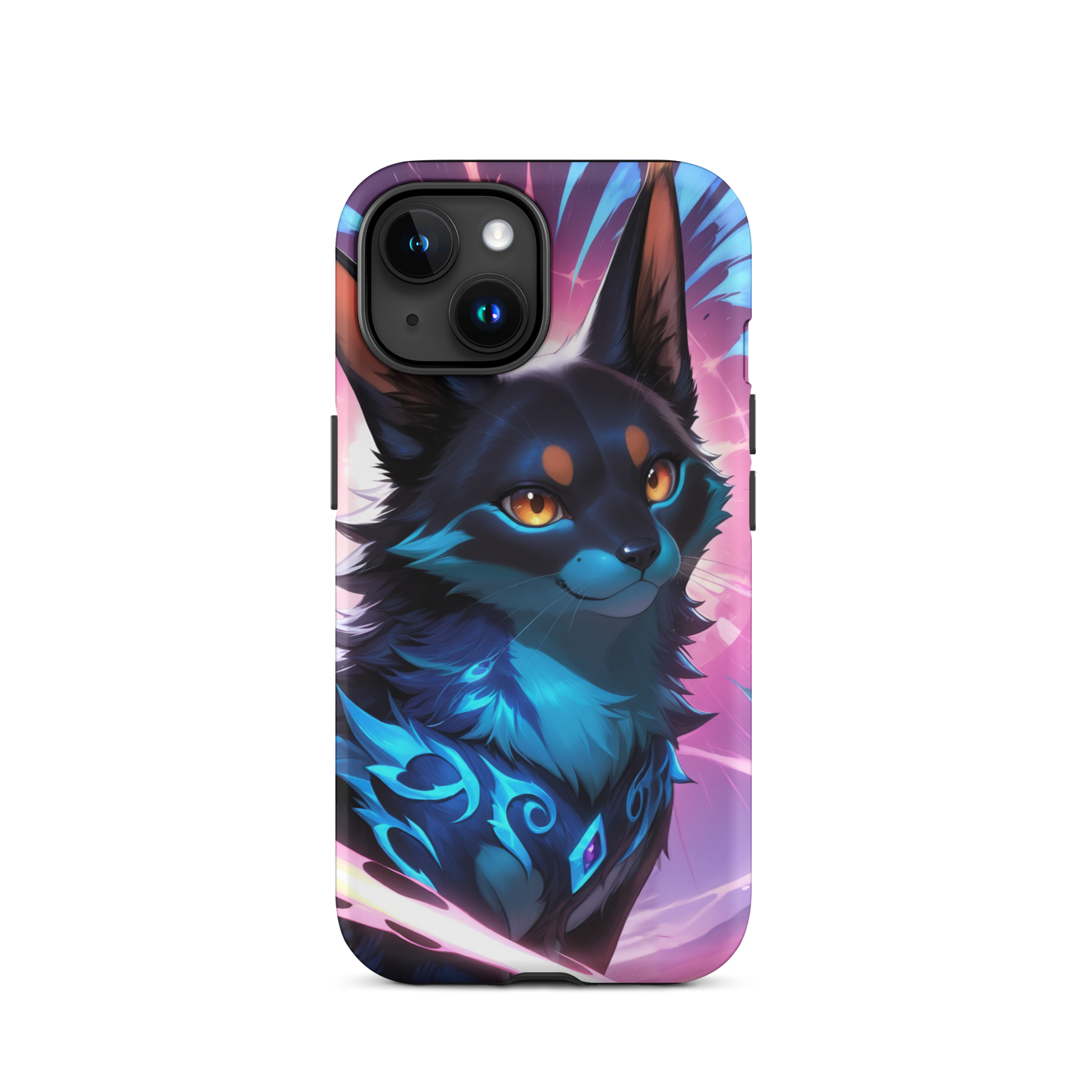 Coque iPhone® chat ténébreux - iPhone 15 - Double Couche Rigide - SoulCase