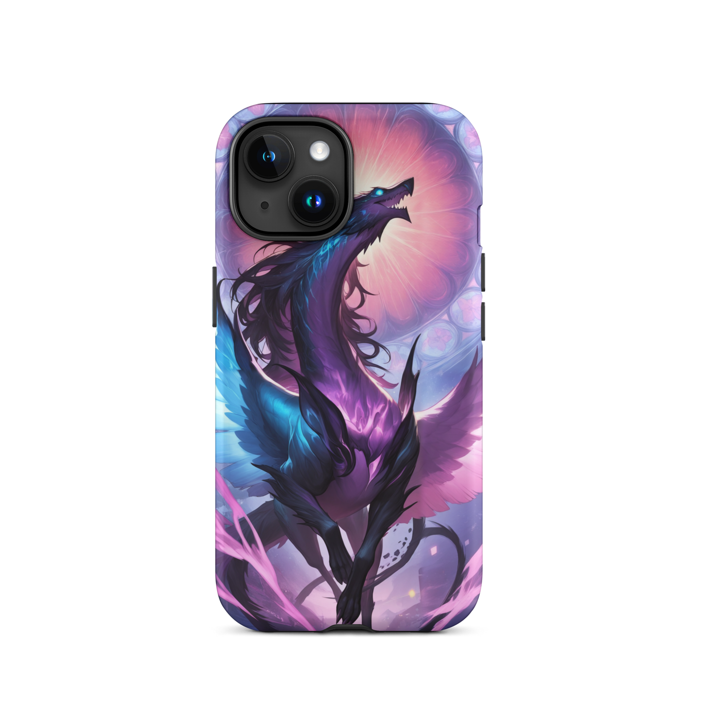 Coque iPhone® dragon ténébreux - iPhone 15 - Double Couche Rigide - SoulCase