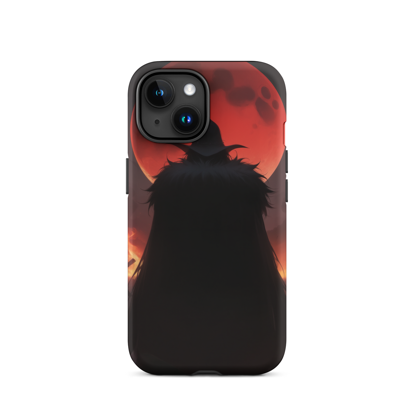 Coque iPhone® ombre de la lune rouge - iPhone 15 - Double Couche Rigide - SoulCase