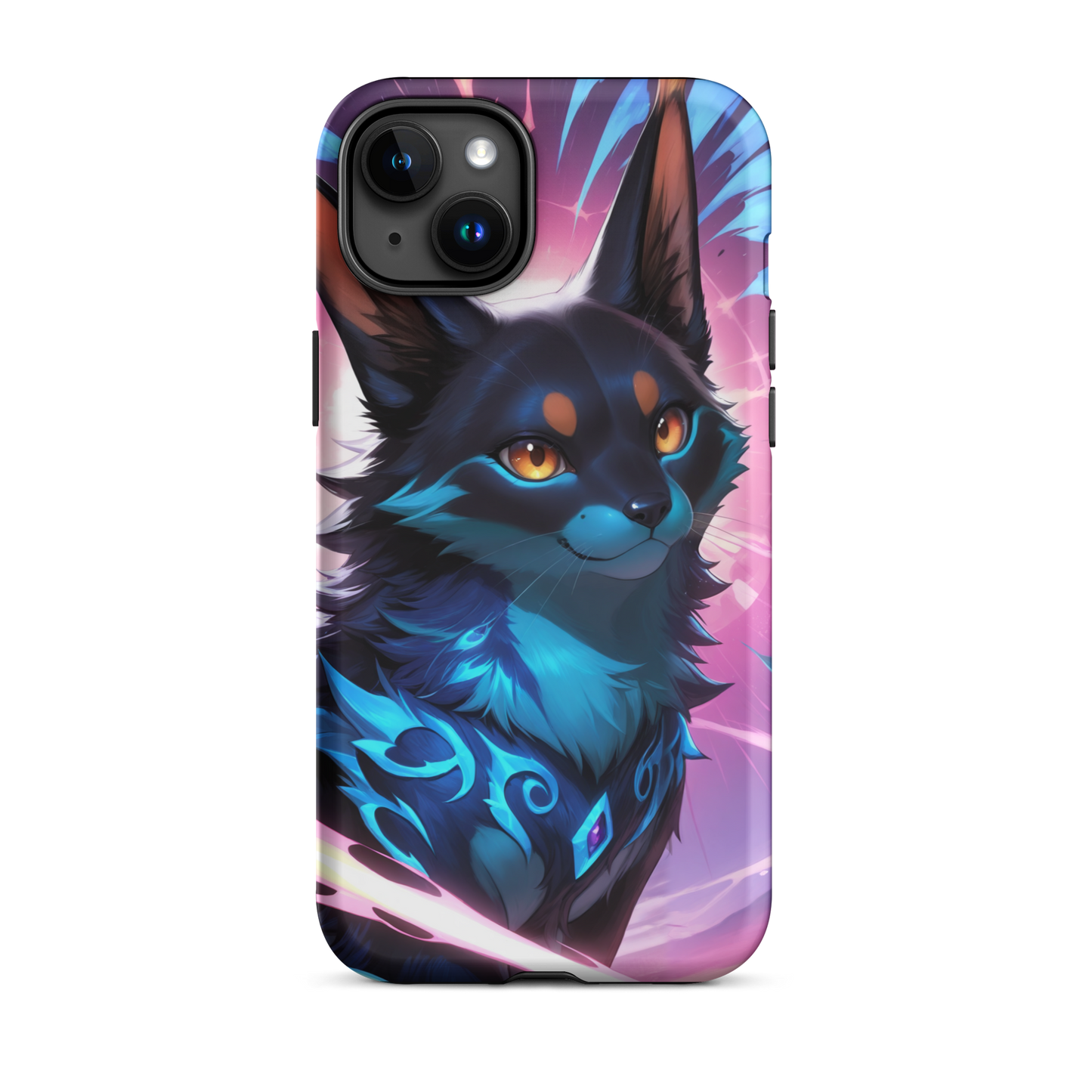Coque iPhone® chat ténébreux - iPhone 15 Plus - Double Couche Rigide - SoulCase