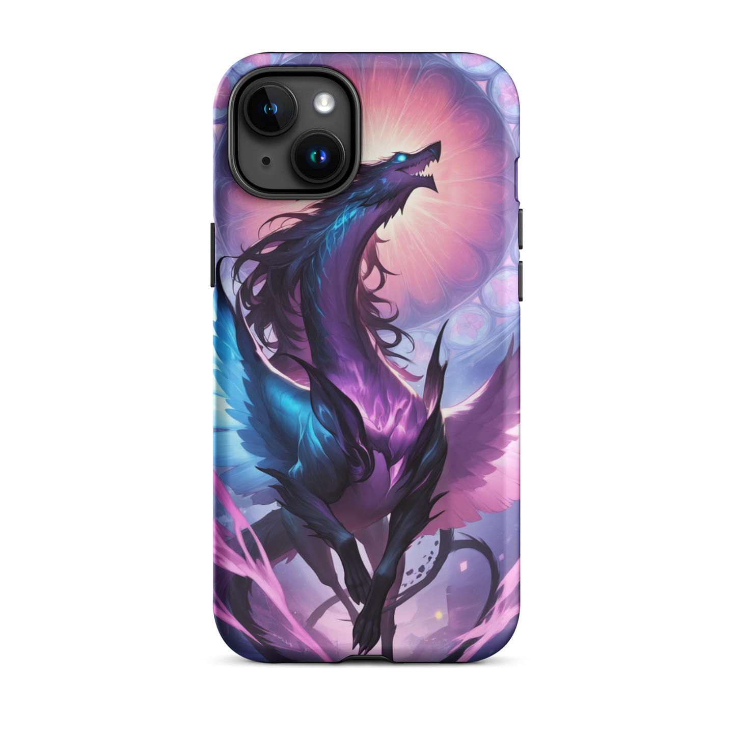 Coque iPhone® dragon ténébreux - iPhone 15 Plus - Double Couche Rigide - SoulCase
