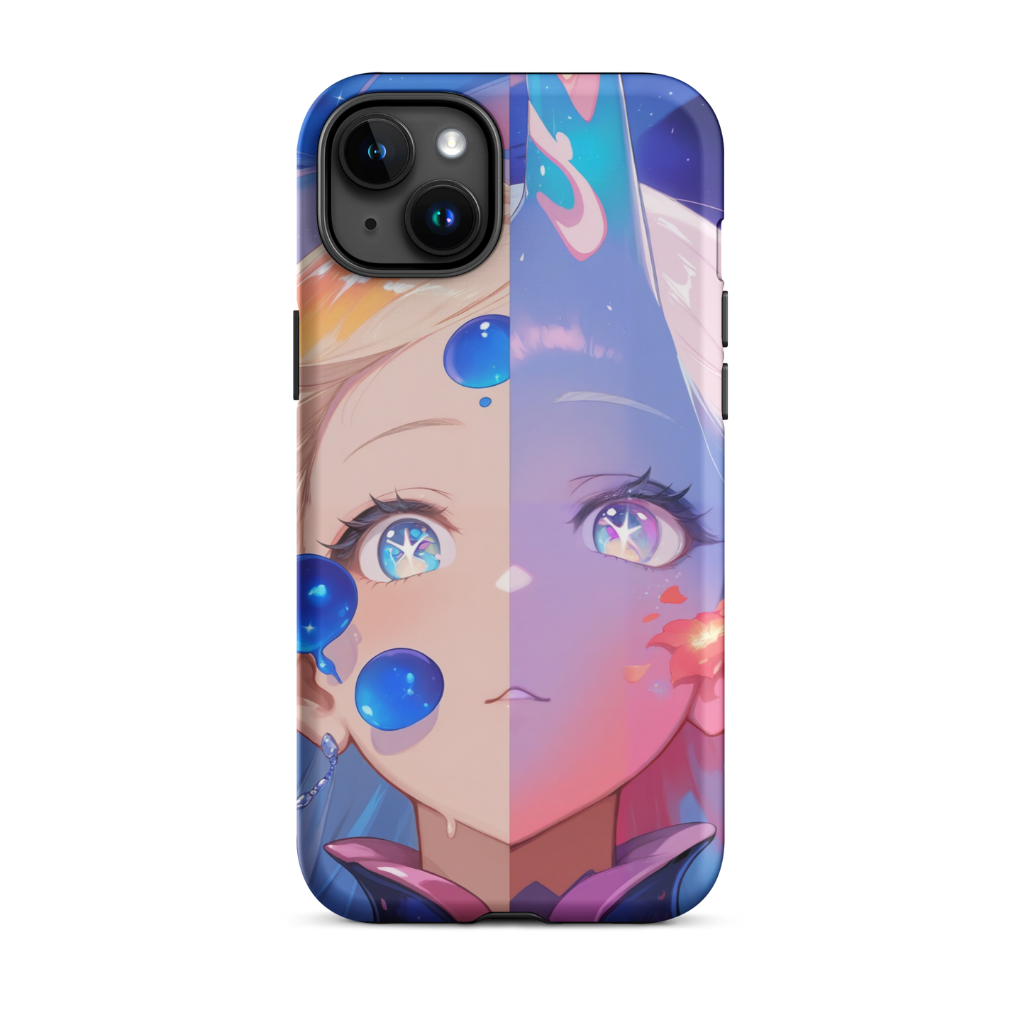 Coque iPhone® fille aqua - iPhone 15 Plus - Double Couche Rigide - SoulCase