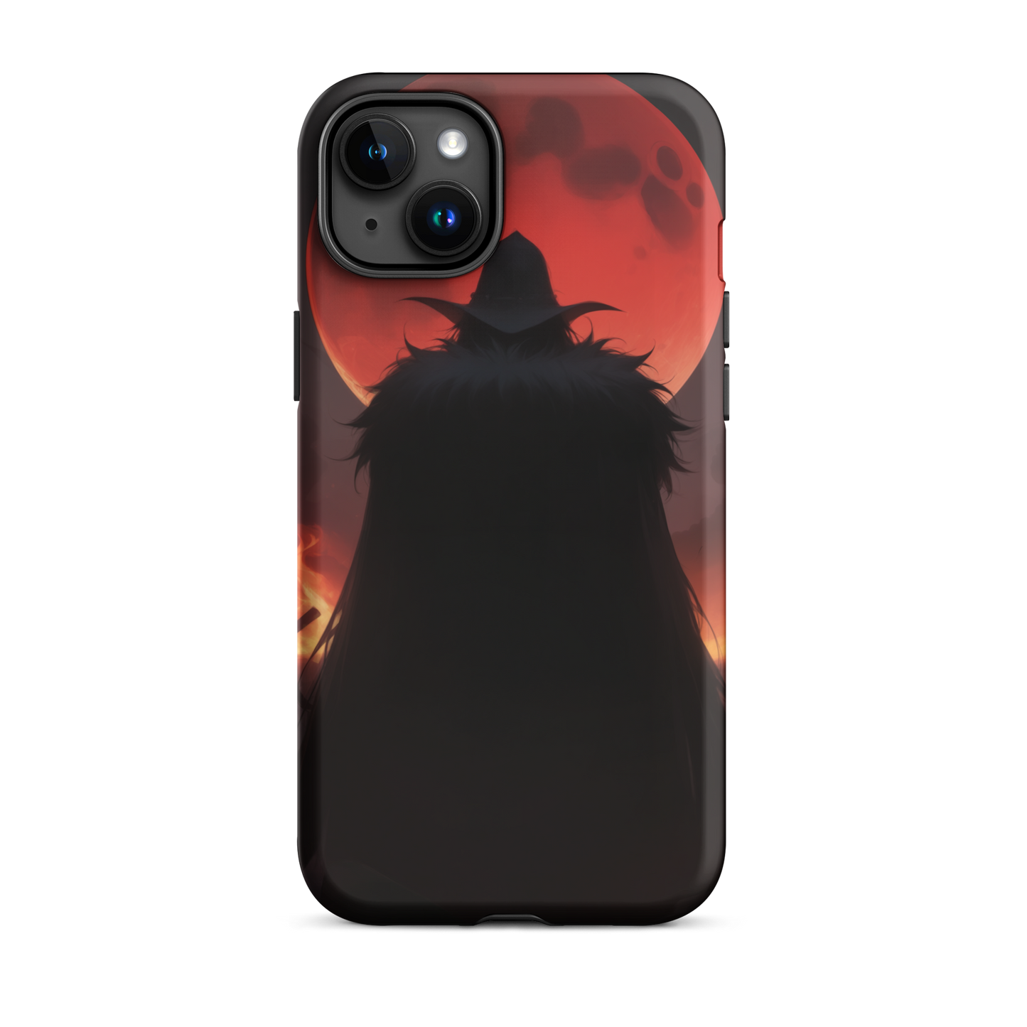 Coque iPhone® ombre de la lune rouge - iPhone 15 Plus - Double Couche Rigide - SoulCase