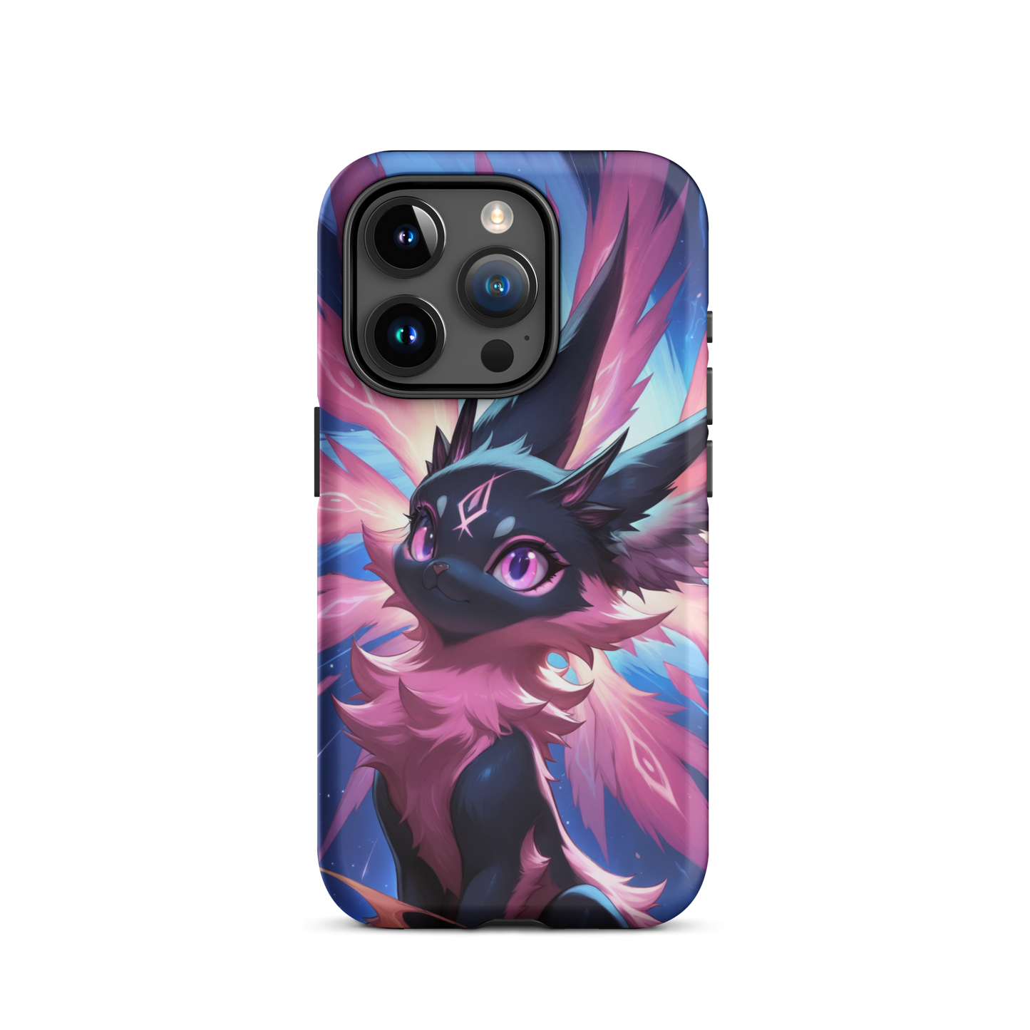 Coque iPhone® chat duveteux - iPhone 15 Pro - Double Couche Rigide - SoulCase