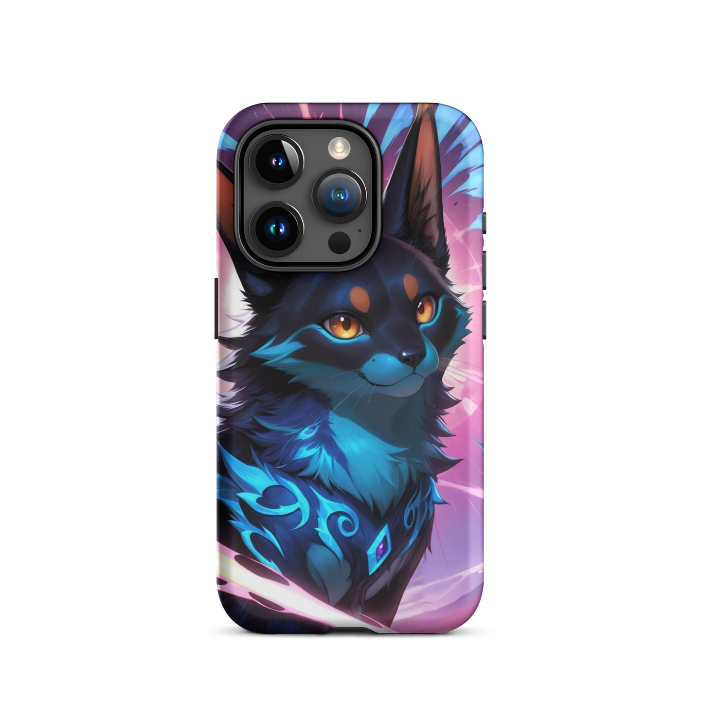 Coque iPhone® chat ténébreux - iPhone 15 Pro - Double Couche Rigide - SoulCase