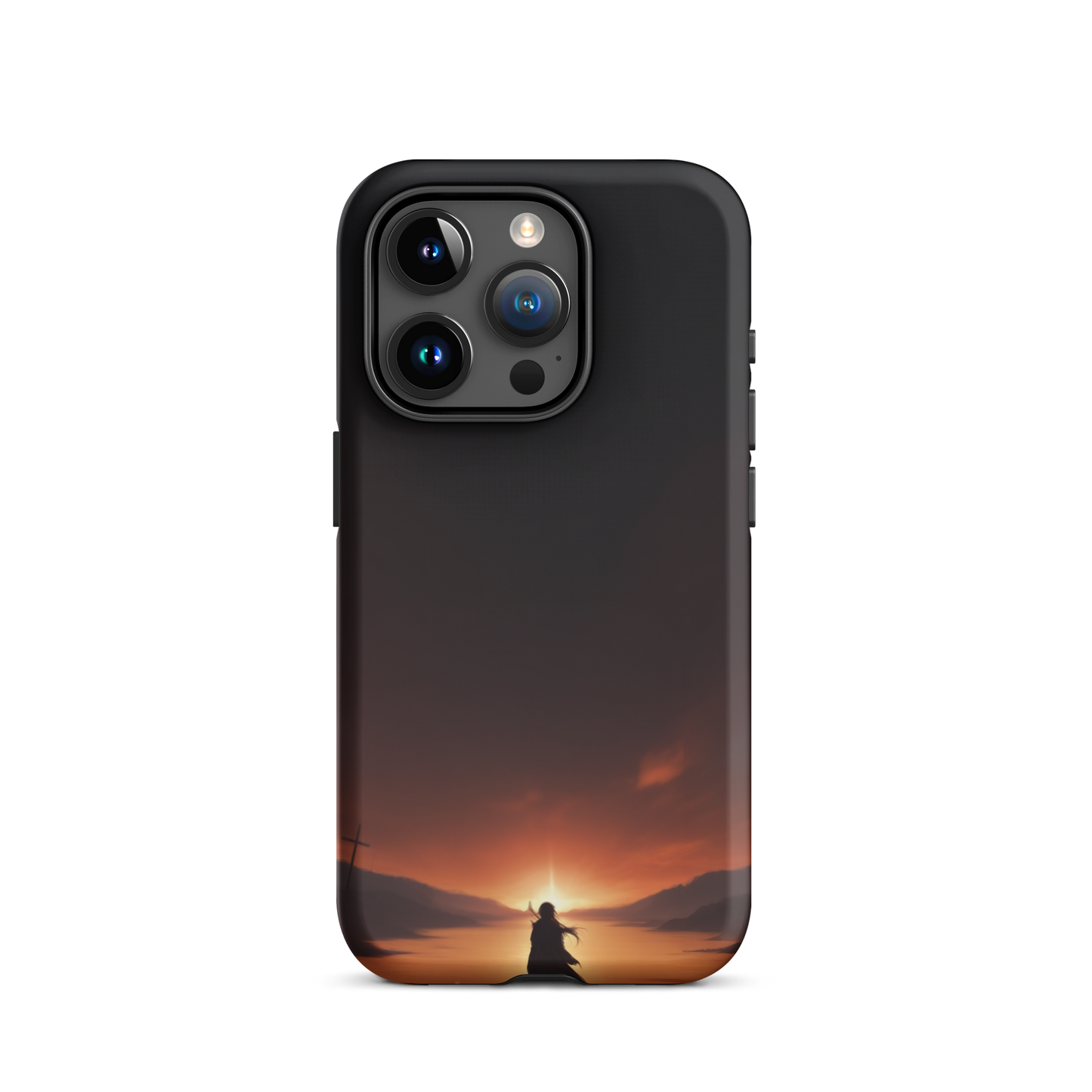Coque iPhone® couché de soleil sur les enfers - iPhone 15 Pro - Double Couche Rigide - SoulCase