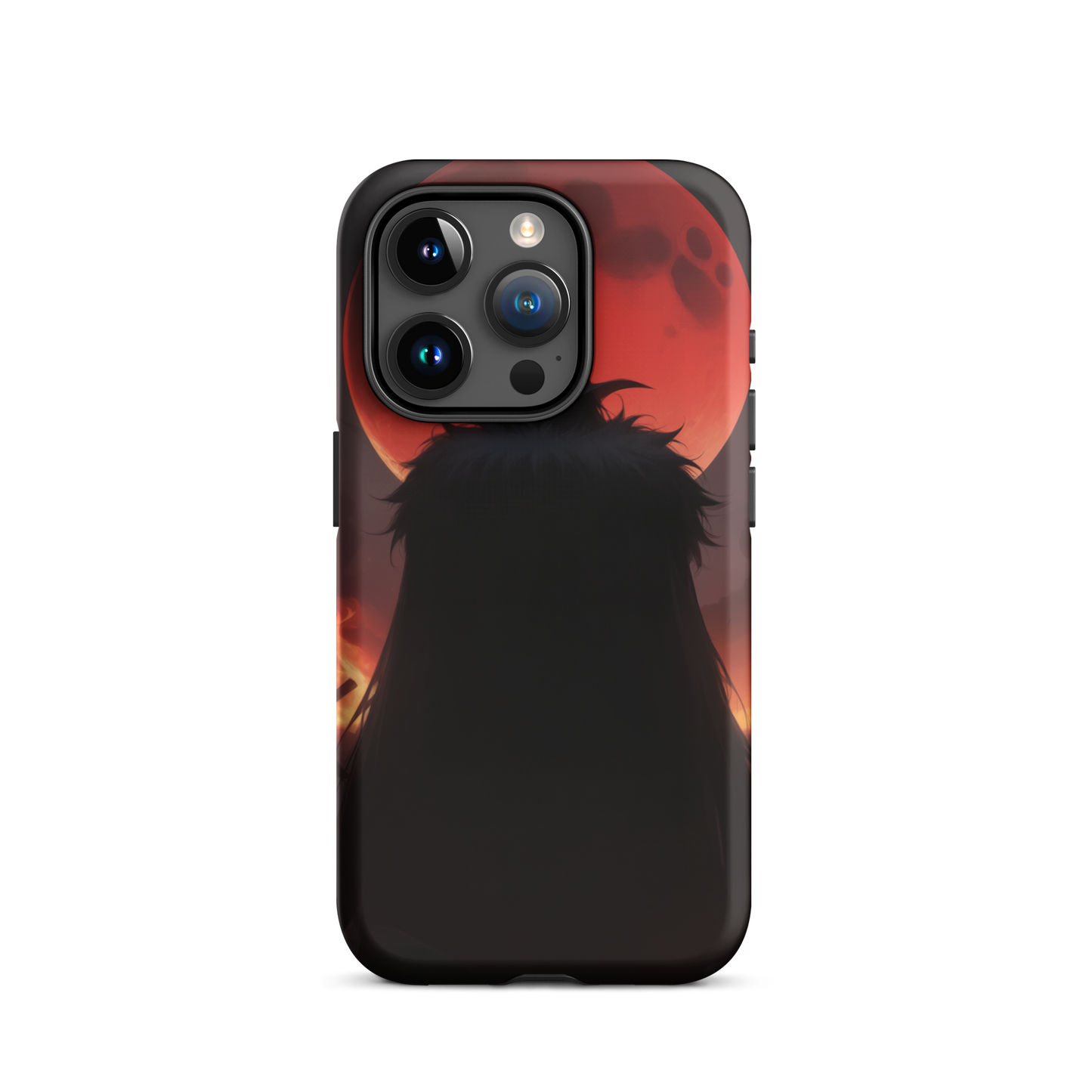 Coque iPhone® ombre de la lune rouge - iPhone 15 Pro - Double Couche Rigide - SoulCase