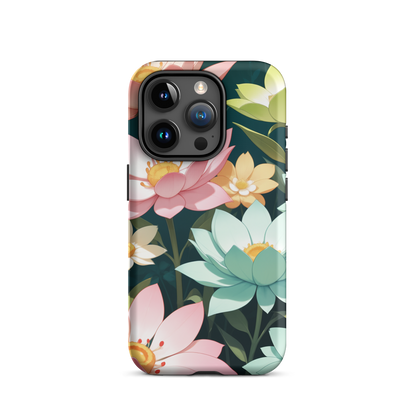 Coque iPhone® Jardin Fleuri - iPhone 15 Pro - Double Couche Rigide - SoulCase